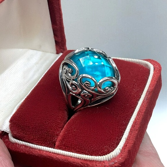🌺Carolyn Pollack Sterling & Blue Quartz Ring - Picture 9 of 14